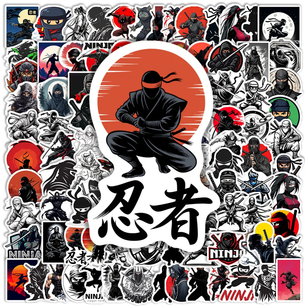 Cool Japanese Ninja Shinobi Stickers DIY Vinyl Waterproof Decorative Decals Gift Toys for Phone Diary Scrapbook Laptop Notebook