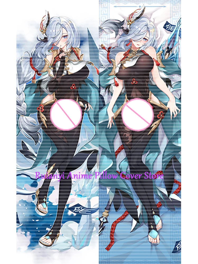 

Dakimakura Anime Shenhe Double-sided Pillow Cover Print Life-size body pillows cover Adult pillowcase 2024