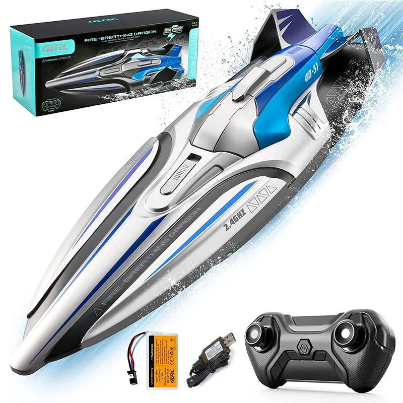 S1 2.4G High-speed Remote Control Speedboat 30 Km/h Waterproof Electric Remote Control Rowing Double Propoler Children\'s Gift