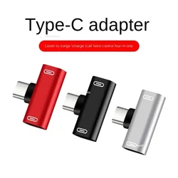 2 In 1 USB C Splitter Type C Male To Dual Type C Female Headphone Charger Adapter Splitter Converter USB C to 3.5mm Earphone