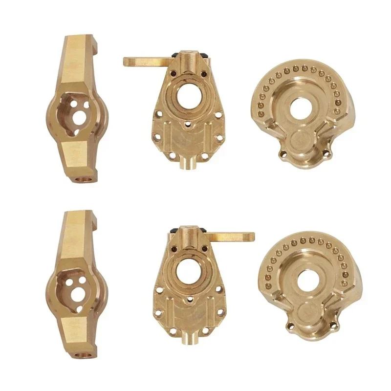 1 Set Brass Steering Knuckle & Hub Carrier & Knuckle Portal Cover Counterweight for 1/10 RC Crawler Trxs TRX4