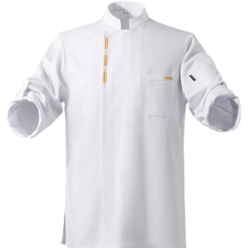 ホテルシェフ制服黒半袖レストランケーキベーキングキッチン食堂従業員夏通気性シェフジャケット男性用