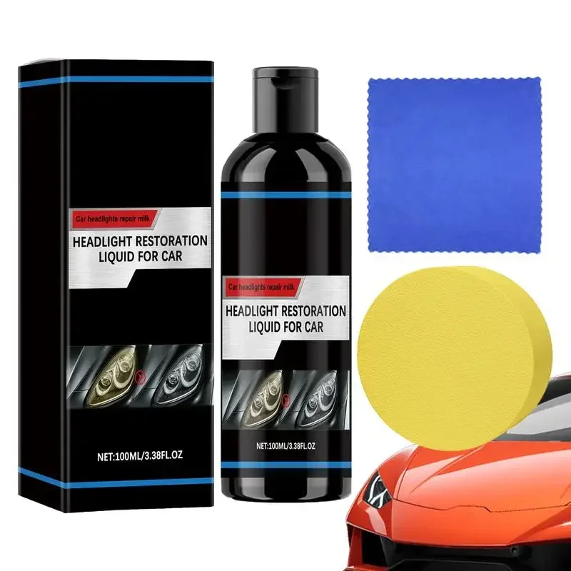 Headlight Repair Polish Cleaner, Head Light Cleaner, Remova Instantaneamente a Oxidação, Sujeira e Haze, 100ml