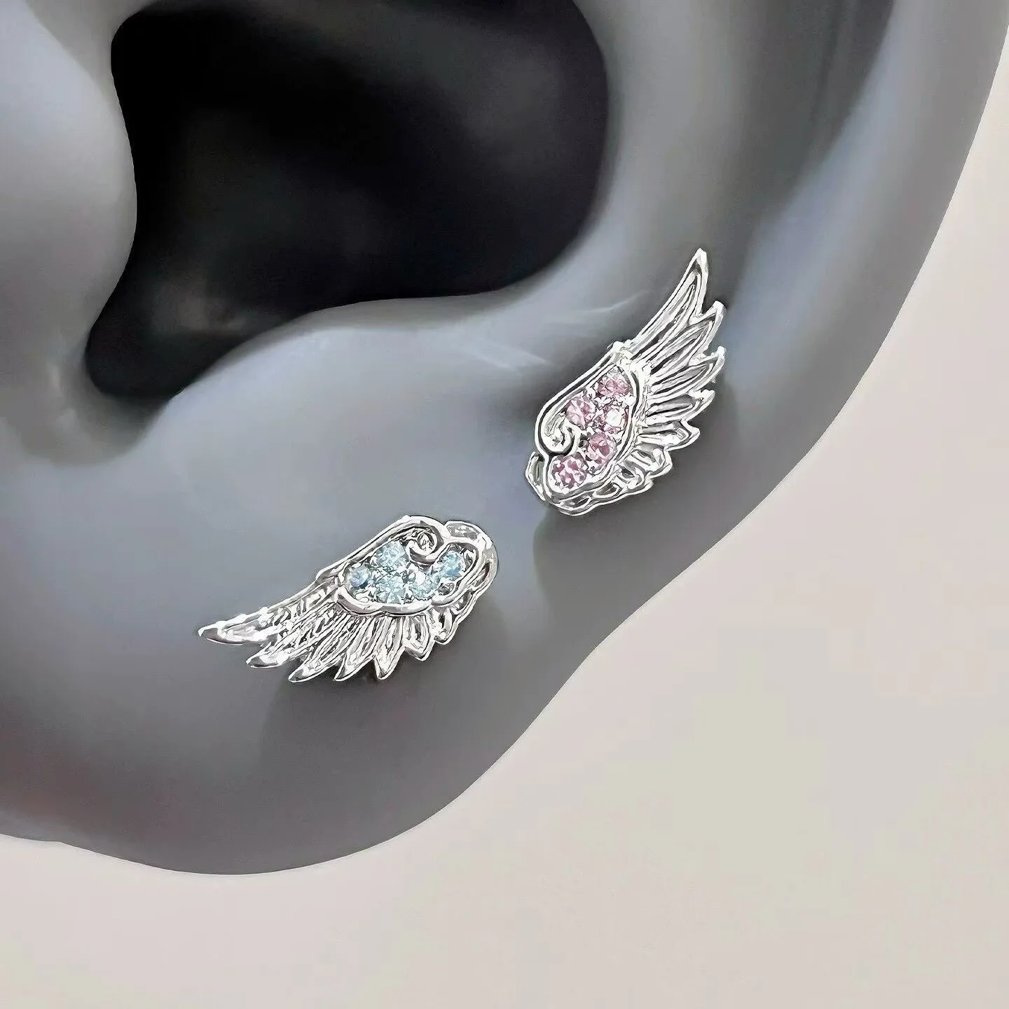 A Pair Vintage Couples Creative Angel Wings Stud Earrings Women Punk Studs Birthday Jewelry Gift earings for women