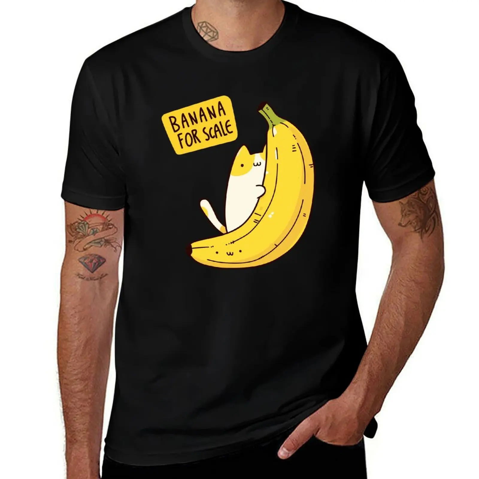 Cat Banana For Scale T-Shirt Plus Size Comfort Fit Tee T-Shirt