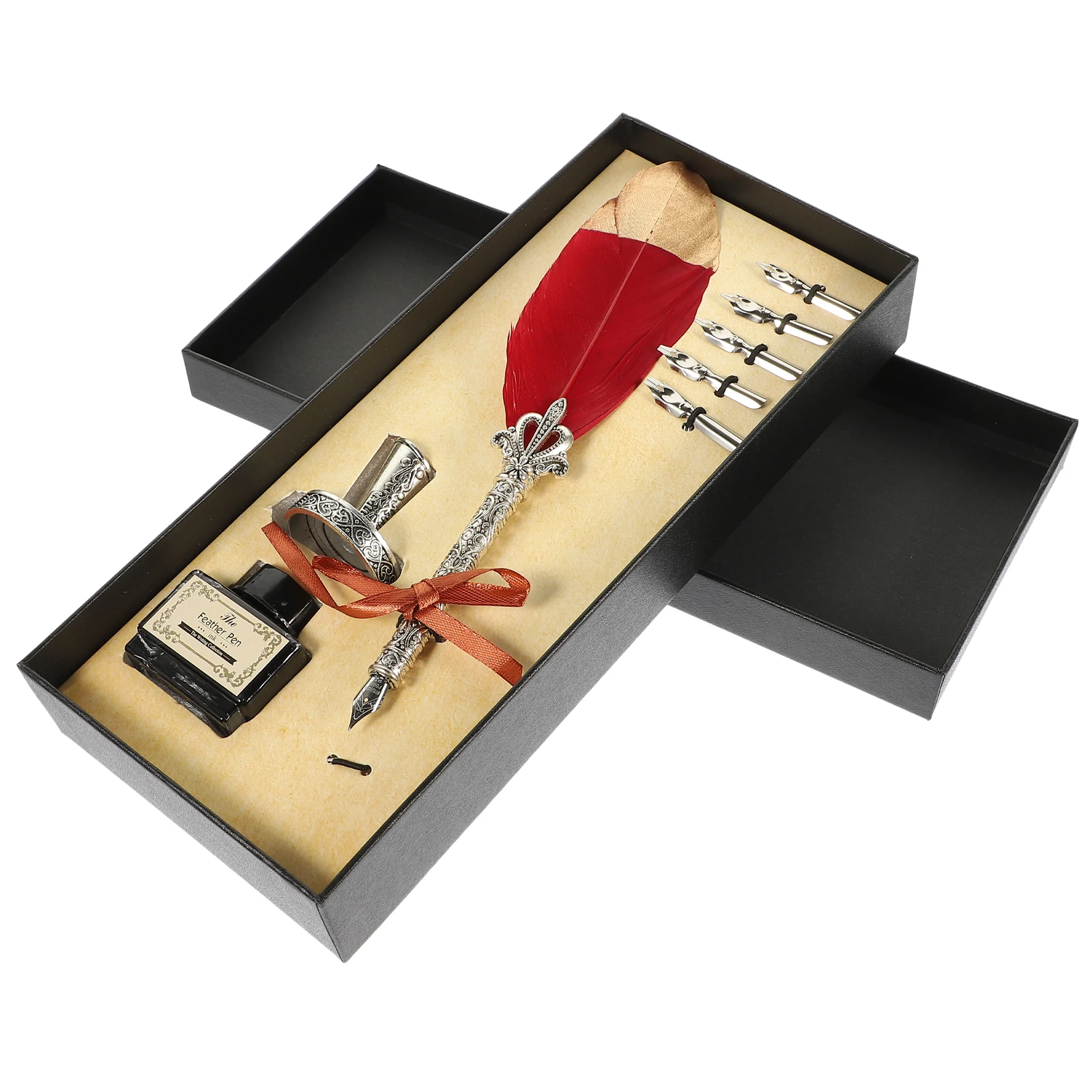 

Pen Set Vintage Calligraphy Kit Decorative Quill Steel Practical Creative Plume Fountain Retro Business Gift