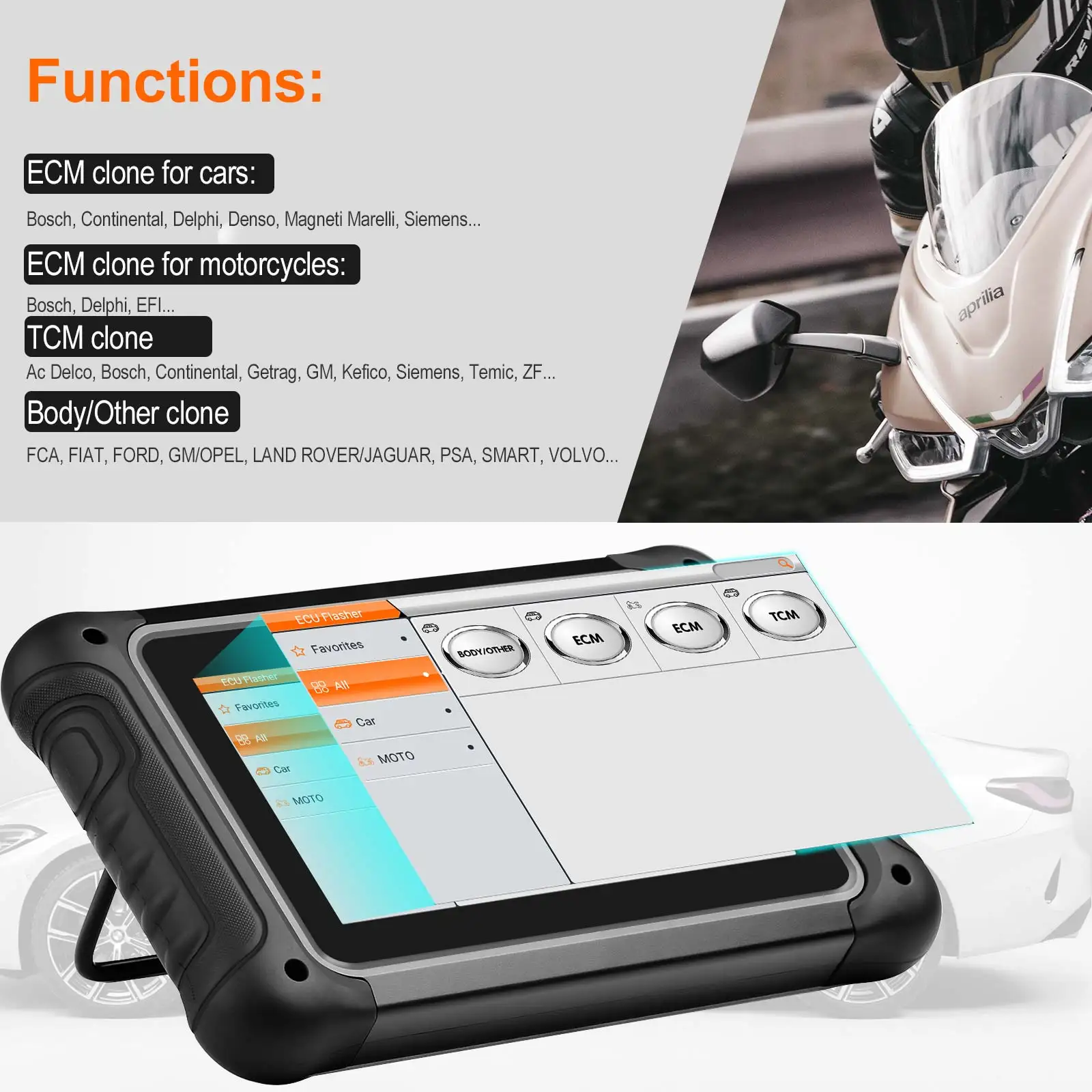 Full Version OBDSTAR DC706 ECU Tool with MP001 Set for Car and Motorcycle ECM/ TCM/ BODY ECU Clone