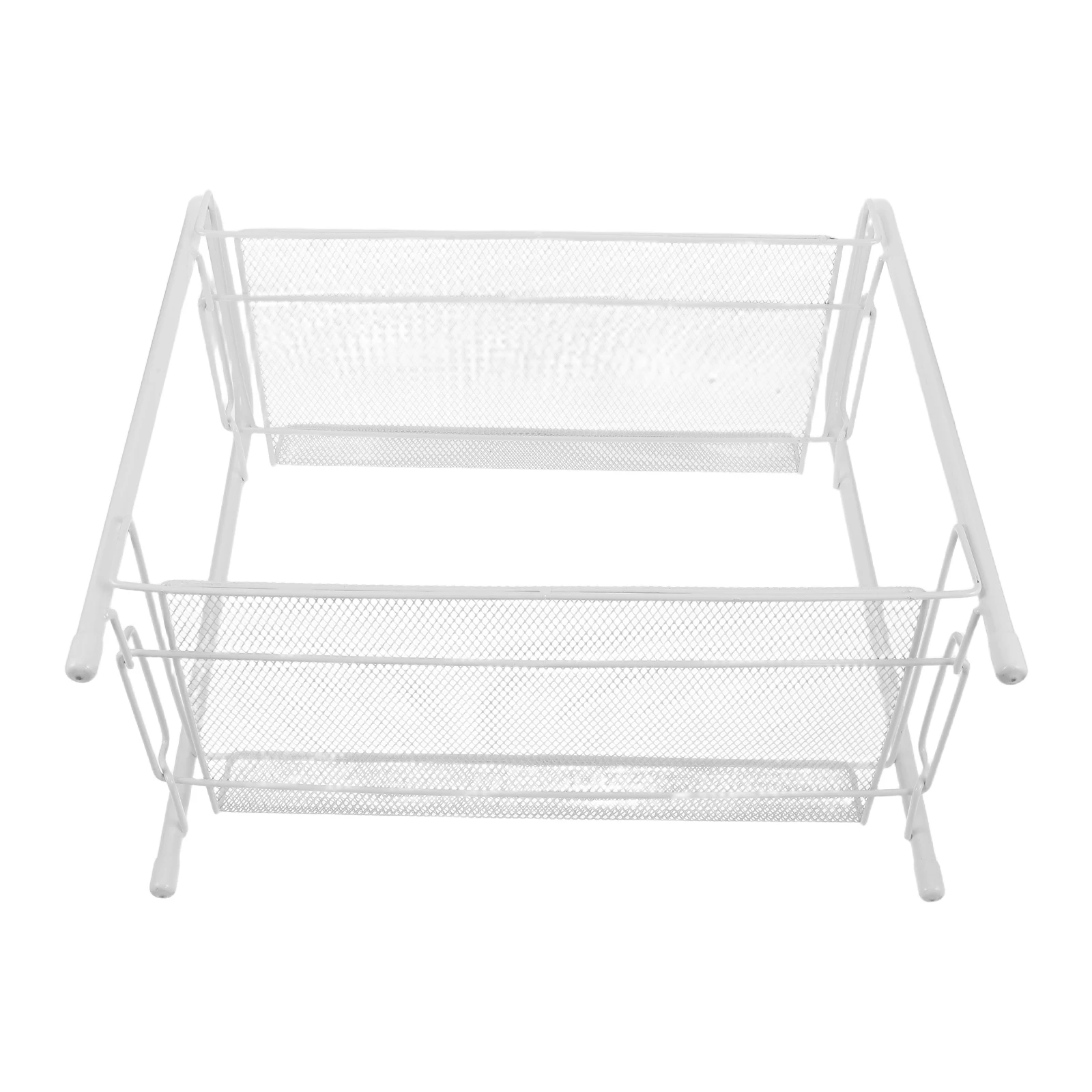 

Storage Shelves Double-layer Coffee Rack Kitchen Spice Countertop Organizer White Seasoning Bottle