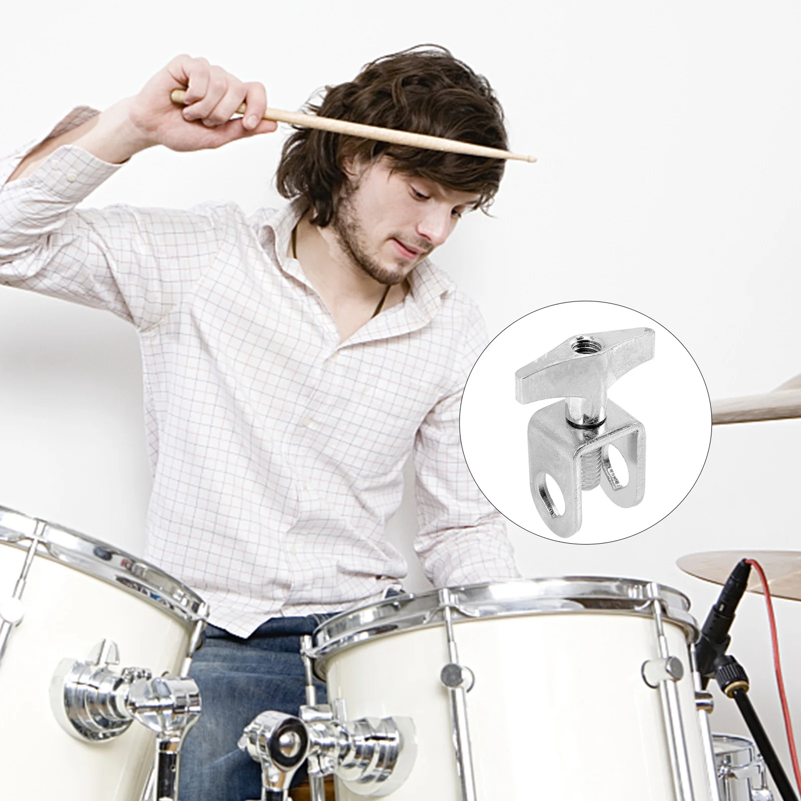 

Adjustable Clamp Mount Bracket Holder For Set Durable Metal Extension Fixing Hardware Music Instrument Part Drum Kit Accessory