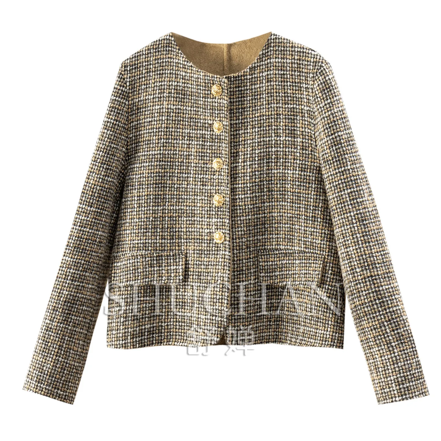 Light Luxury Loose Cashmere Wool Tweed Small Fragrant Jacket Women's F100 Blazer Feminino  Abrigo Mujer