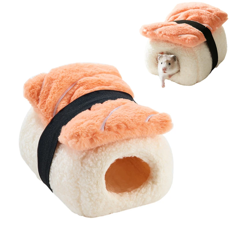 

Теплая кровать для крыс, хомяка с подушкой, кровати для морской свинки, зимнее убежище для маленьких животных, аксессуары для дома и гнезда