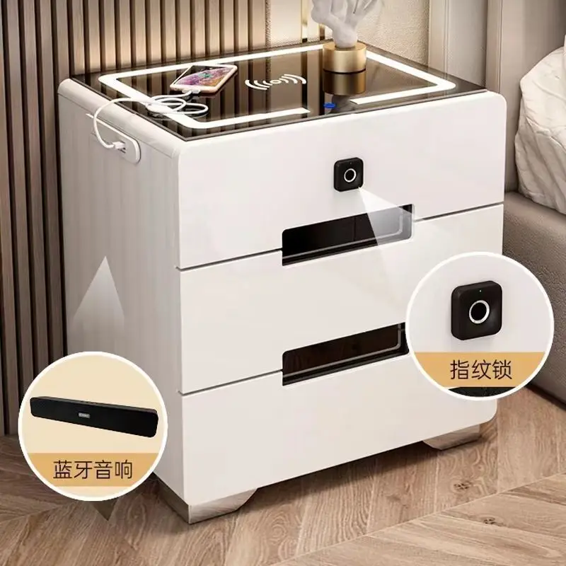 

Smart bedside table Simple modern European multi-function wireless locker Storage cabinet Bedroom locker Bedside cabinet