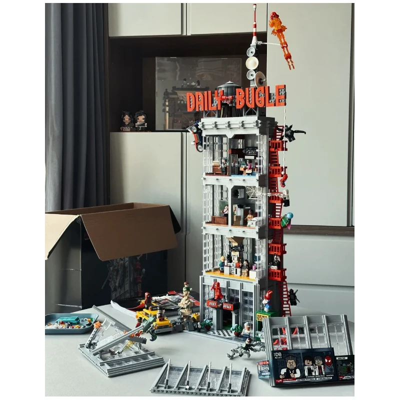 Lager 3772 stücke Stadt Gebäude Serie Spielzeug Signalhorn Täglichen Nachrichten Gebäude Hohe