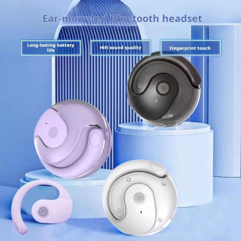 

By01 little coconut bluetooth headset ball h737 wireless ear headphones bluetooth bone conduction no ear movement