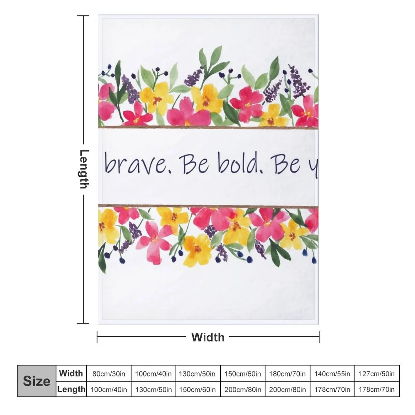 Be brave. Be bold. Be you. Watercolor Painting Throw Blanket Stuffeds halloween Blankets