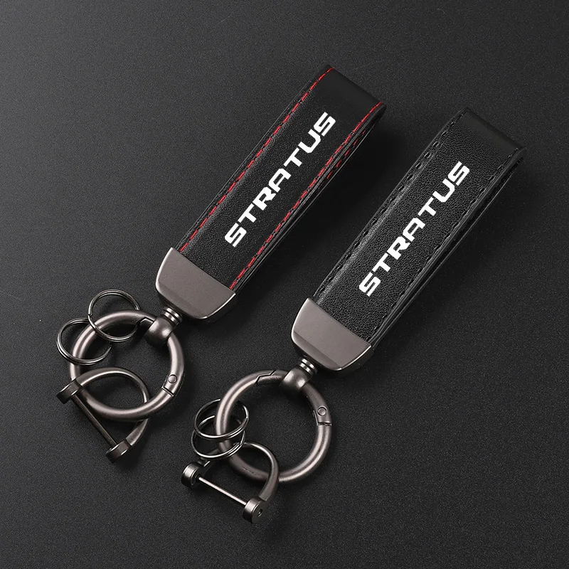 Leather Keychain Degree Rotating Horseshoe Buckle Fine Key Ring for DODGE Stratus