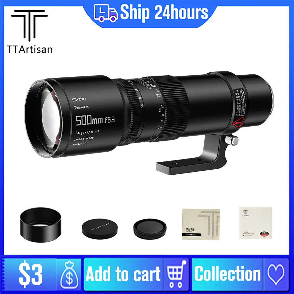 

TTArtisan 500mm F6.3 Telephoto Lens Camera Full Frame Lens for Sony E EF-Mount Nikon Z-Mount Canon RF-Mount L-Mount GFX FX-Mount