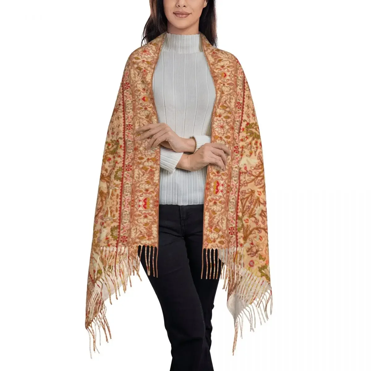 Op Maat Gemaakte Print Antiek Bohemien Turks Tapijt Met Dieren Sjaal Mannen Vrouwen Winter Warme Sjaals Bobo Bloemen Sjaals Wraps