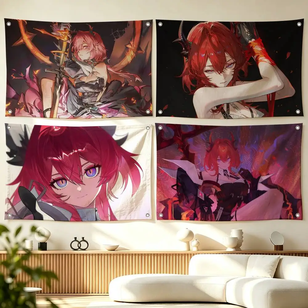 A-Arknights Endfield Laevatain  Flags for Bedrooms Home Decor Items Outdoor Decors Garage Decoration Flaga