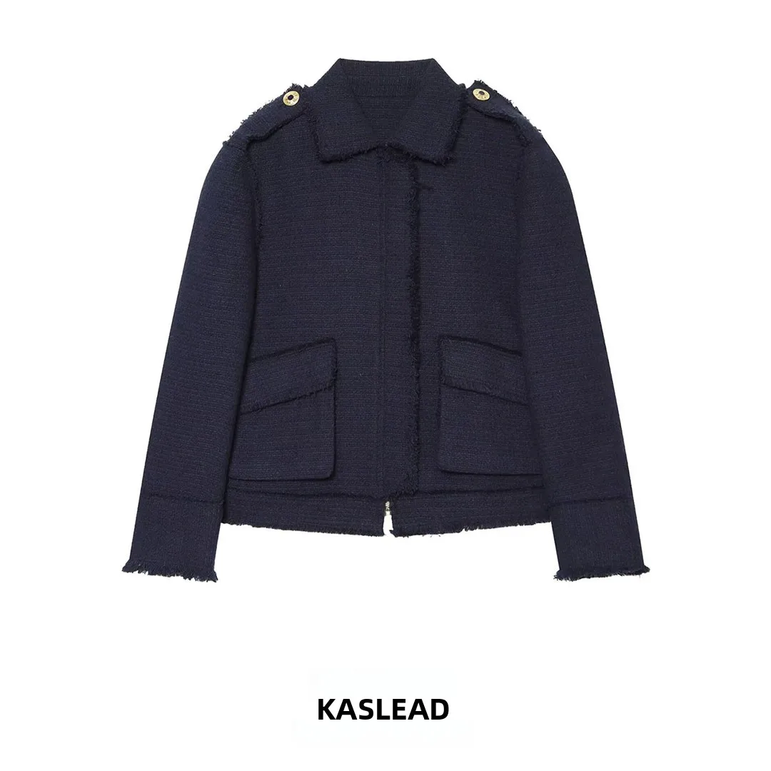 KASLEAD New Women's Fashion Outerwear with Pocket Design High-End Feelings Versatile Stylish Short Coat Autumn 2026 Long Slee...