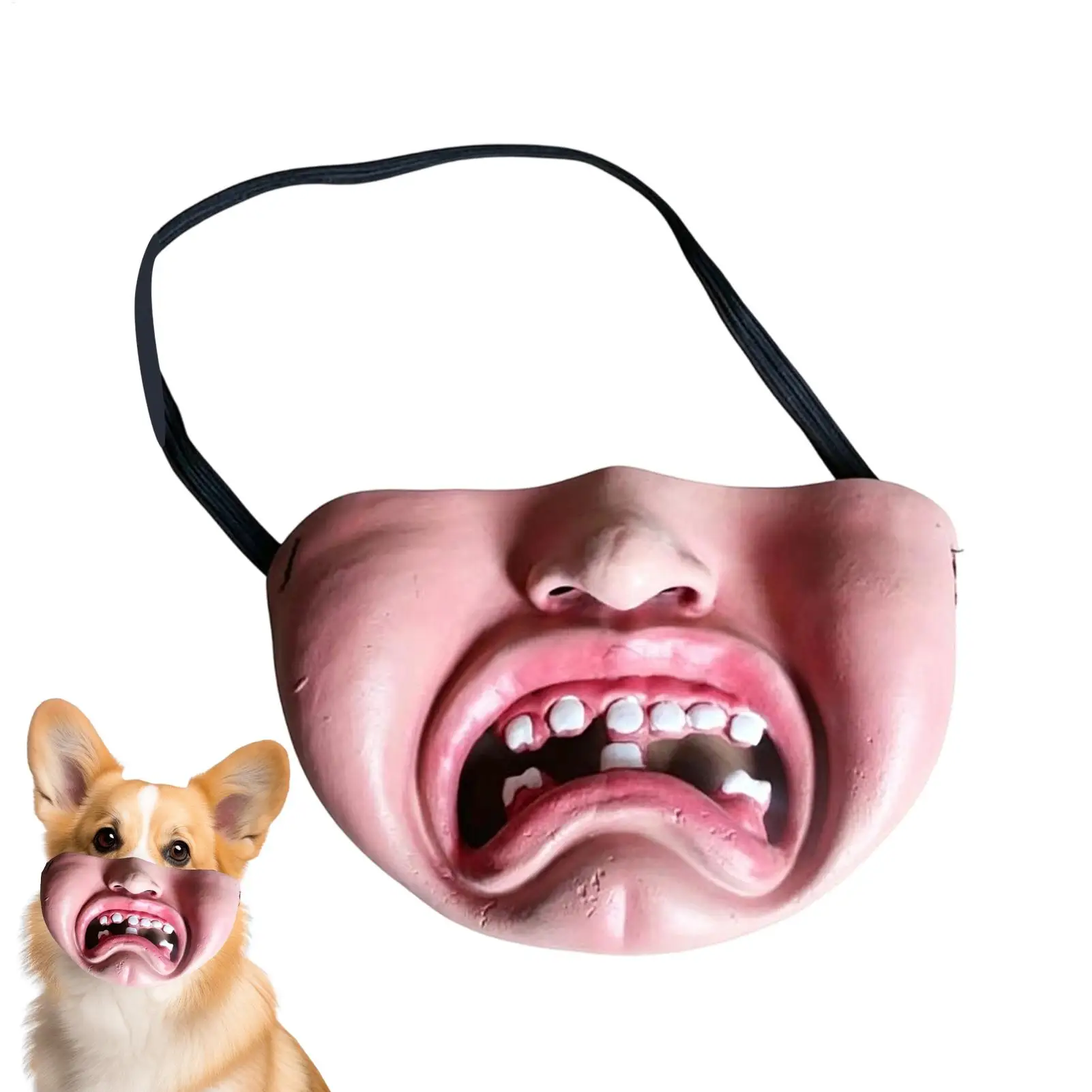 Dog Face Cover Funny Soft Latex Realistic Photo Props Face Realistic Cover for Party Stage Performance Cosplay Festival Holiday