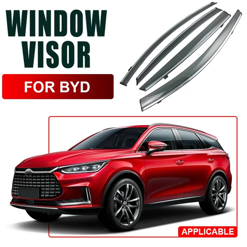 

4pcs For BYD TANG FRITAGE SONG QING YUAN PLUS DOLPHIN HAN EV SEAL U SEAGULL ATTO 2 3 4 CHAZOR PC Car Window Visor Waterproof