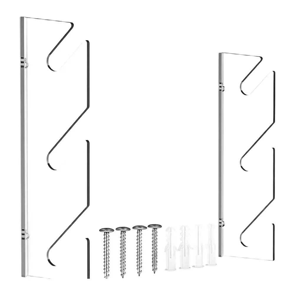Clear For Acrylic 3-Tier Wall Rack for Skateboard Display Works with Penny Boards Cruisers Longboards and Surfboards