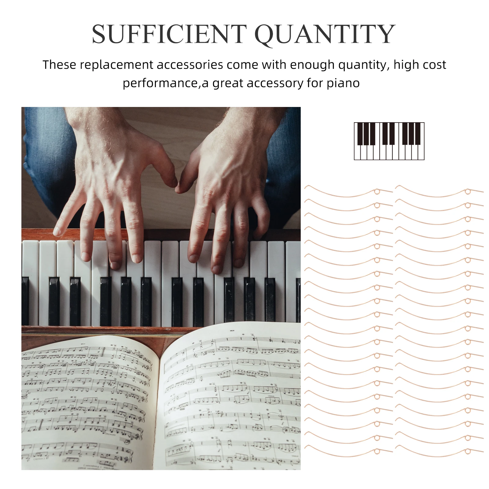 

70 Pcs Sound Damping Spring Key Piano Vertical Springs Replacements Simple for Damper Keyboard Accessories