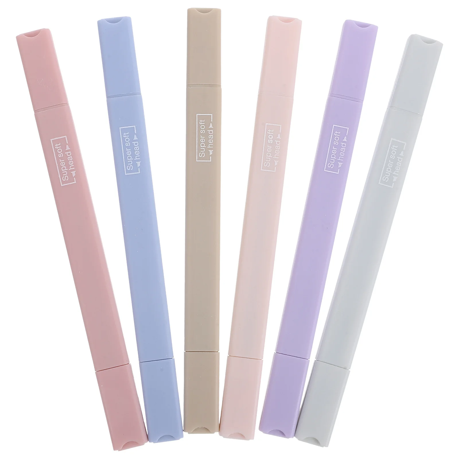 

6pcs Fluorescent Marker Pen Bright Colored Ink Smooth Writing No Leak For Office Study Notes Teachers Students Art Scrapbooking