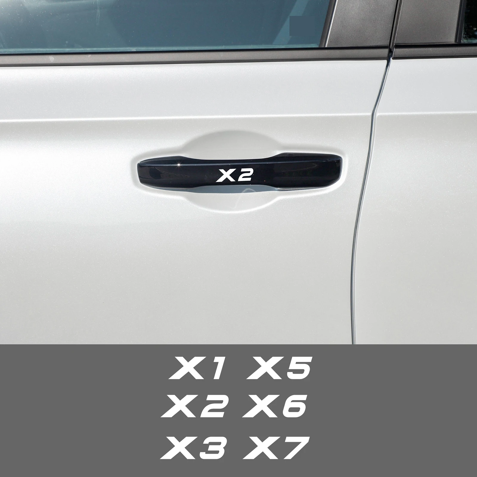 

4pcs Car Door Handle Reflective Stickers For X1 X2 X3 X4 X5 X6 X7 Auto Exterior Decorative Accessories Vinyl Decals