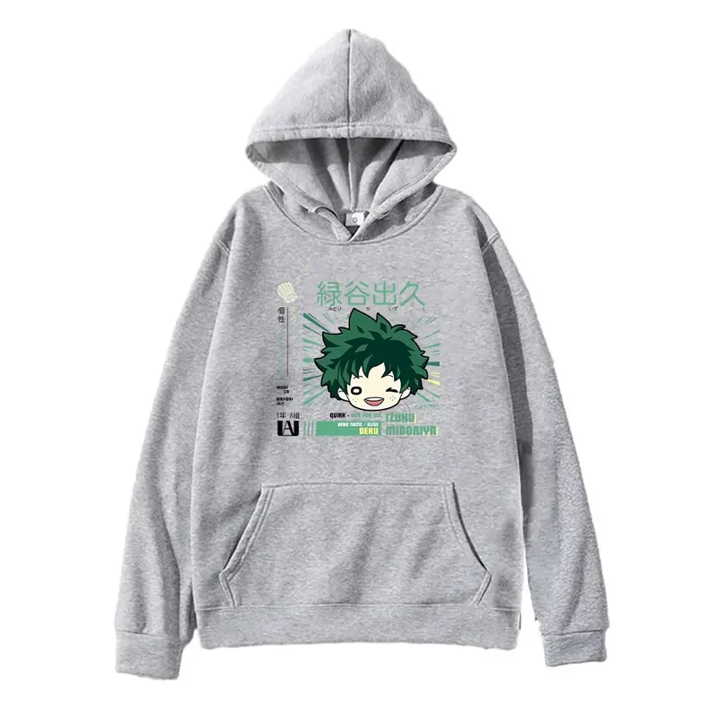 Midoriya-sudaderas con capucha Izuku Toga Academia para hombres y mujeres, ropa con estampado de dibujos animados, sudaderas cómodas, ropa de calle de gran tamaño