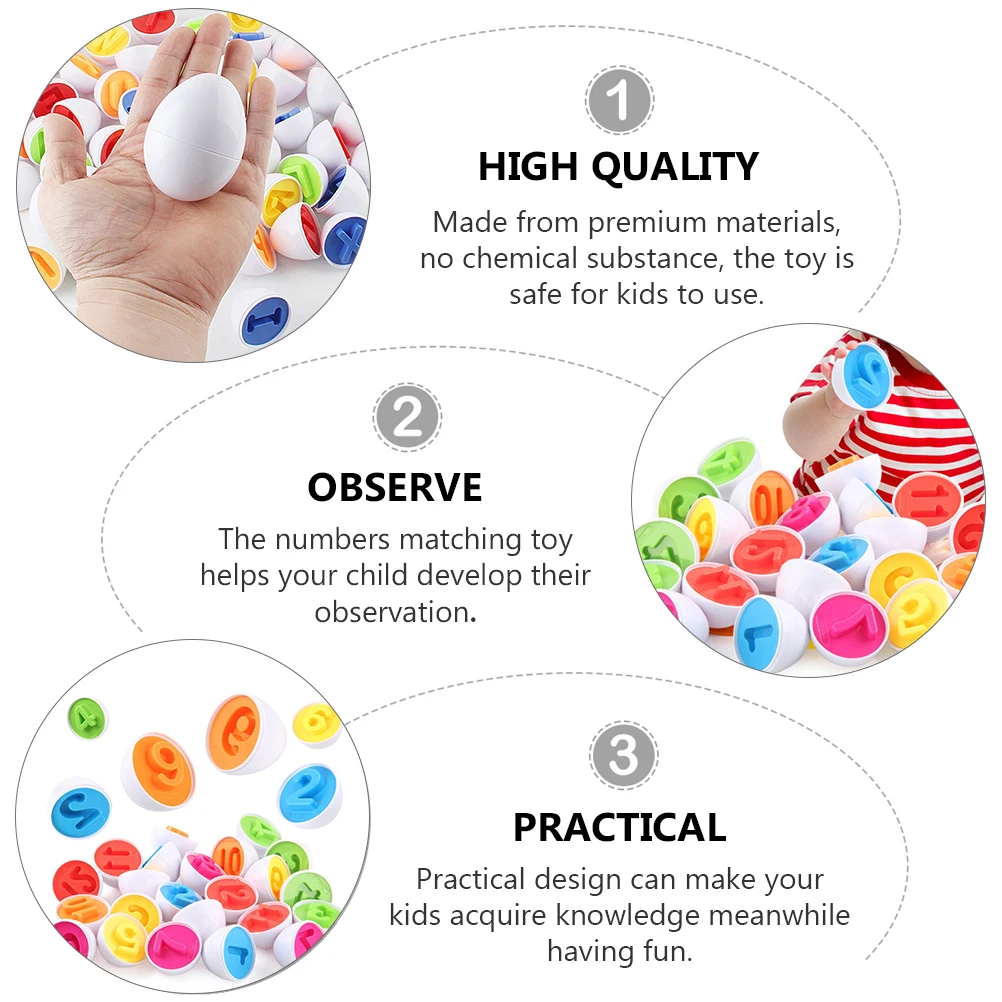 

12pcs Numbers Matching Egg Educational Toy Kids Learning Game Memory Development Safe Children Development Toy