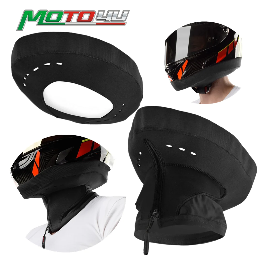 1PC Universal Helmet Wind Protection Motorcycle Cycle Helmet Wind & Noise Blocker  Black Warm Helmet Wind Blocker With zipper