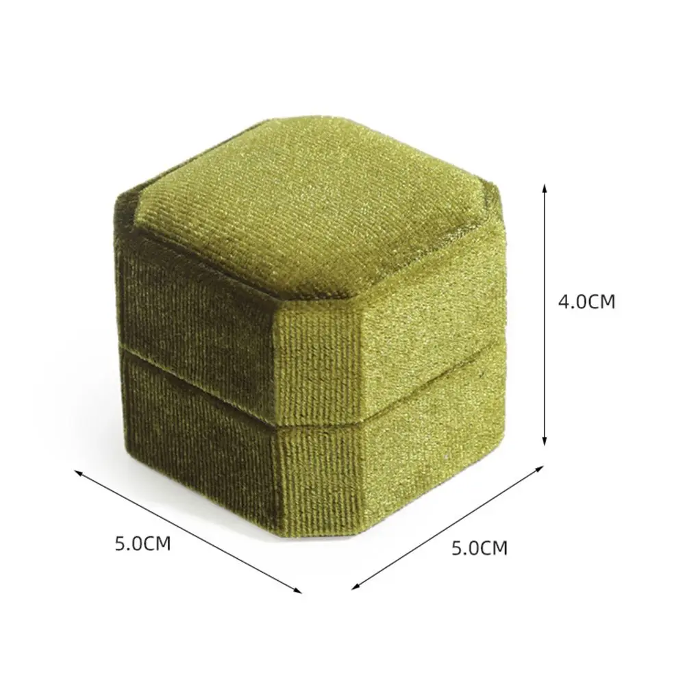 Octagonal Velvet Double Ring Box Wedding Ring Box With Detachable Lid Wedding Ring Display Box