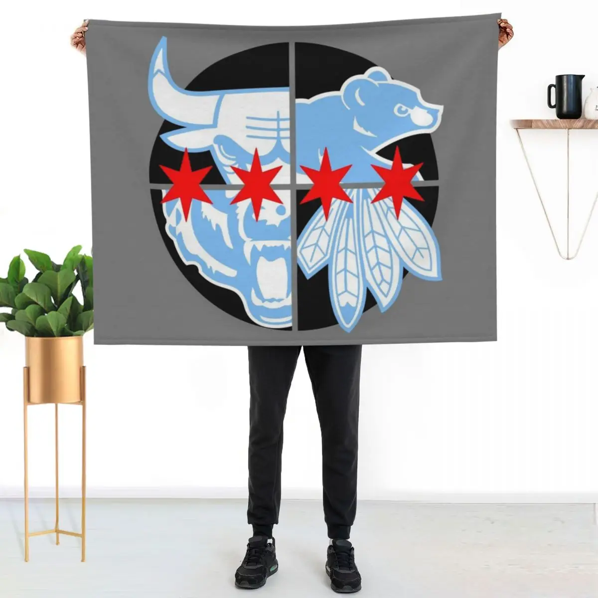 Chicago Northside Stars & Sports Throw Blanket Decorative Throw Decorative Beds Single Thins blankets ands Baby Blankets