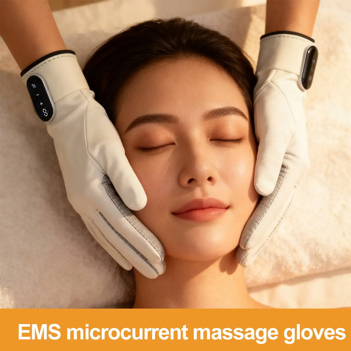 

Customizable 1 Pair EMS Microcurrent Massage Gloves with 9 Intensity Levels for Body Toning Facial Contouring Rechargeable