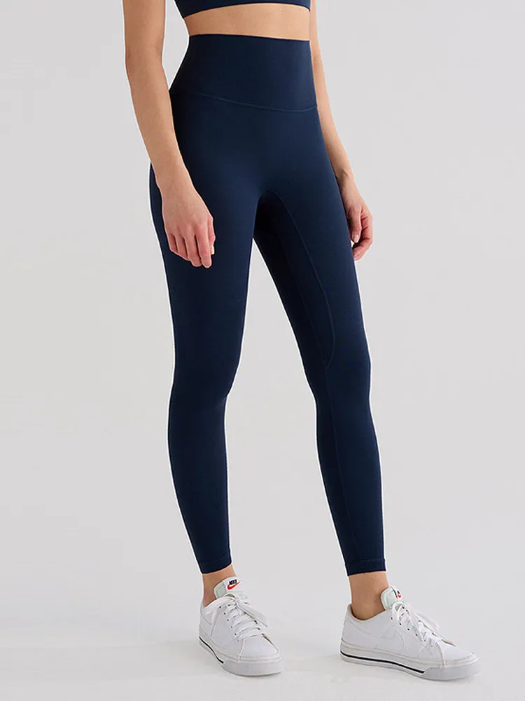 Pantaloni da yoga a vita alta Fitn Sport da donna Orbs Pilates Ciclismo Pantaloni a nove pezzi Sensazione nuda Nylon ad alta elasticità Spa...