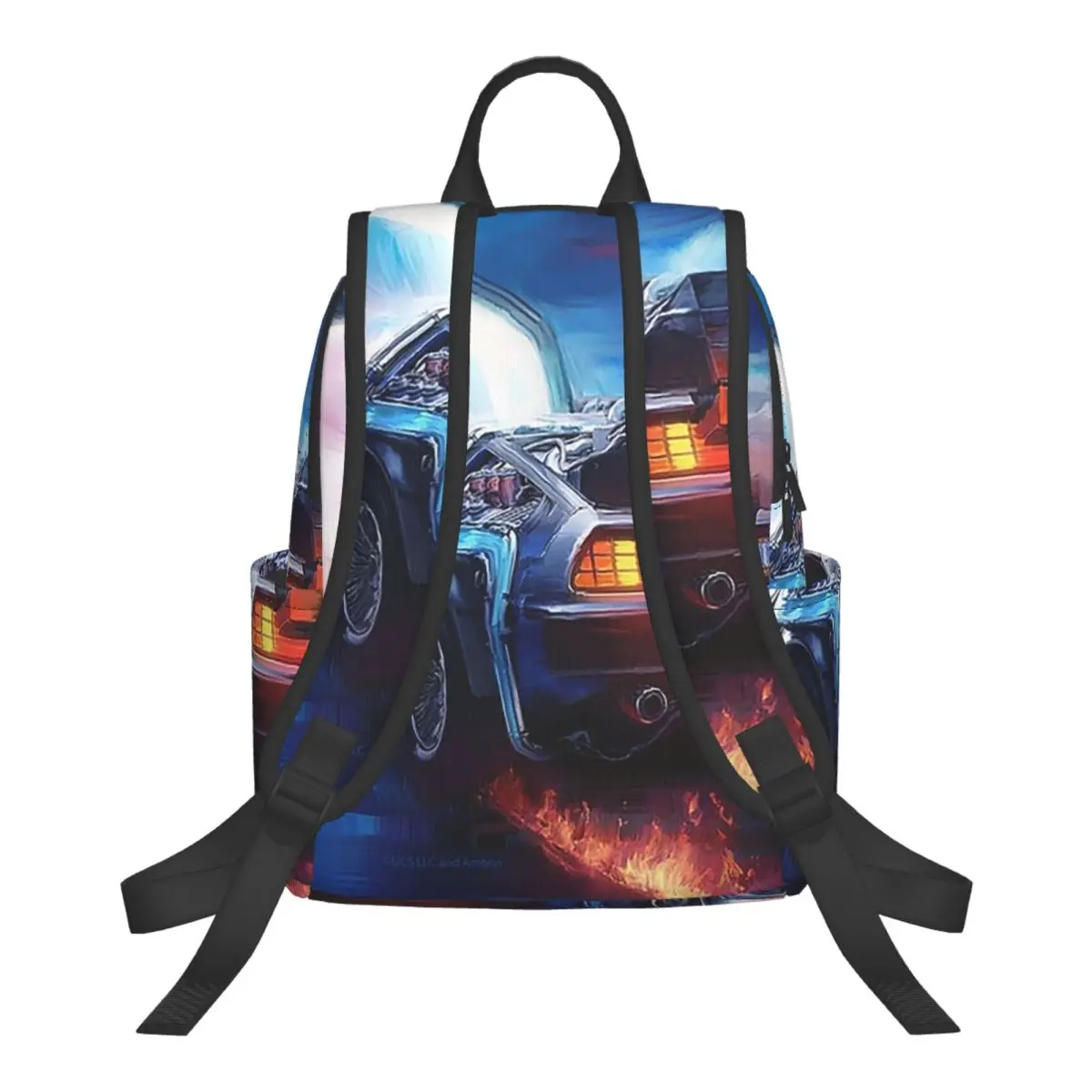 Back To The Future Delorean Time Machine Student Backpack School Bag Hiking Travel Daypack for Men Women Bookbag Shoulder Bags