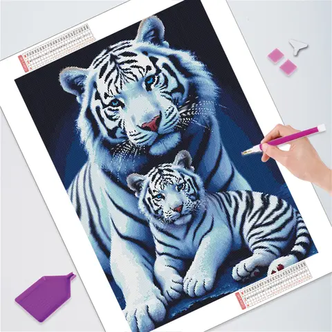 10 best sales Diamantmålning med vit tiger - №3
