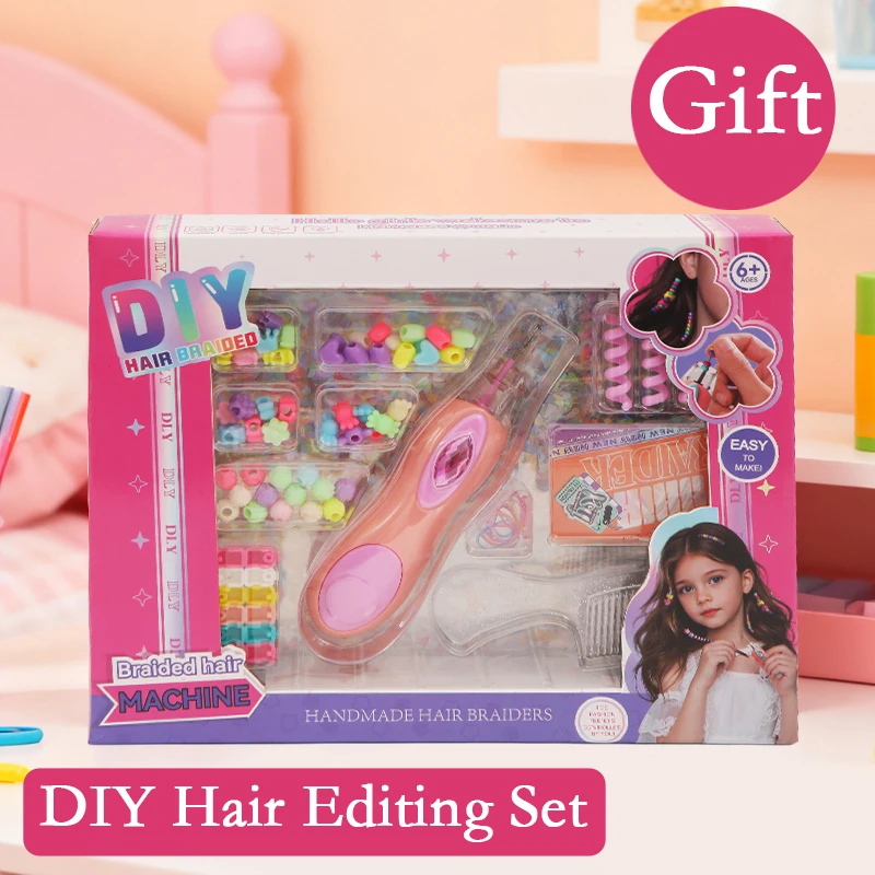 完全なDIYヘアブレイドセット - ビーズとスタイリングツール付き自動ブレイダー、女の子のための楽しいヘアアクセサリーキット