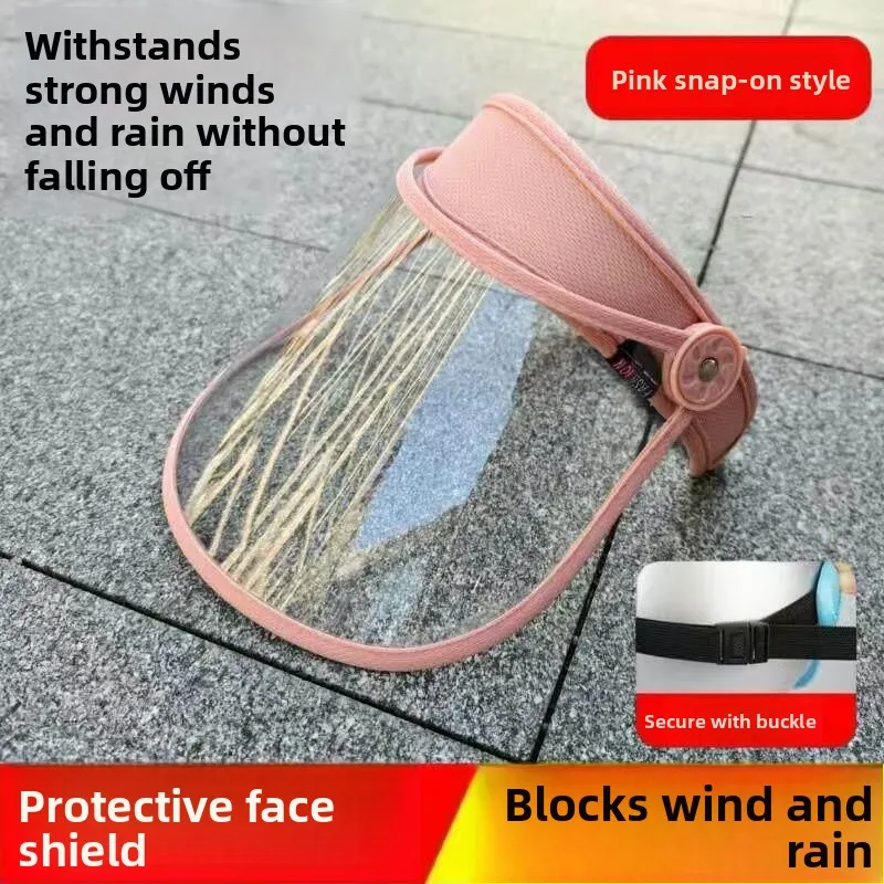 Rainproof Cycling Face Mask Full Face Helmet for  Vehicles Transparent Outdoor Waterproof Hat Oil Splash Proof