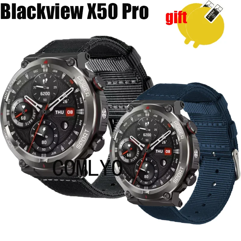 3in1 per Blackview W50 Pro Strap Band cinturino in nylon Canva donna uomo protezione schermo per cintura
