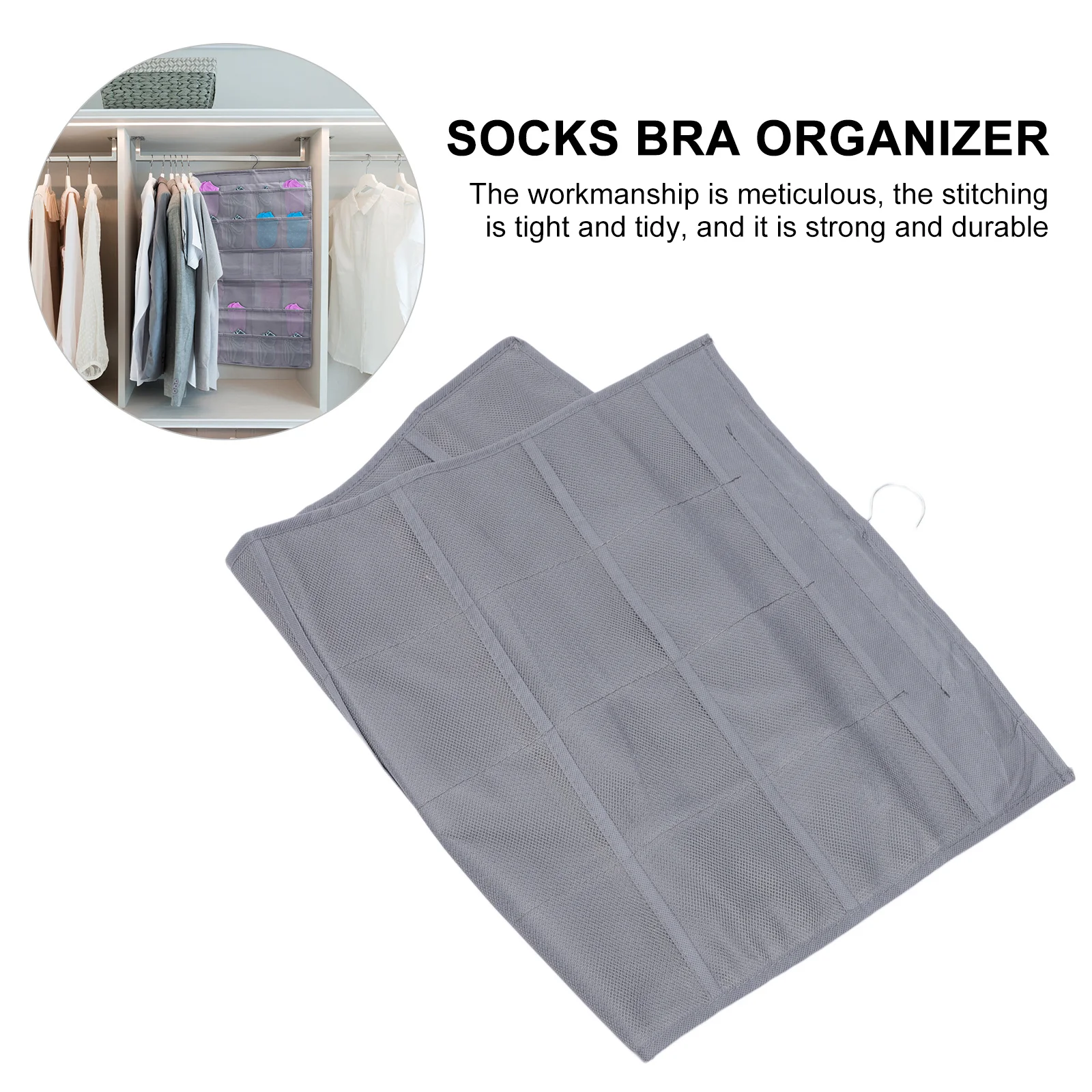 

Double-Sided Hanging Bag Oxford Cloth Mesh Storage Organizer for Bedroom Underwear Closet Bras Socks Folding Storage