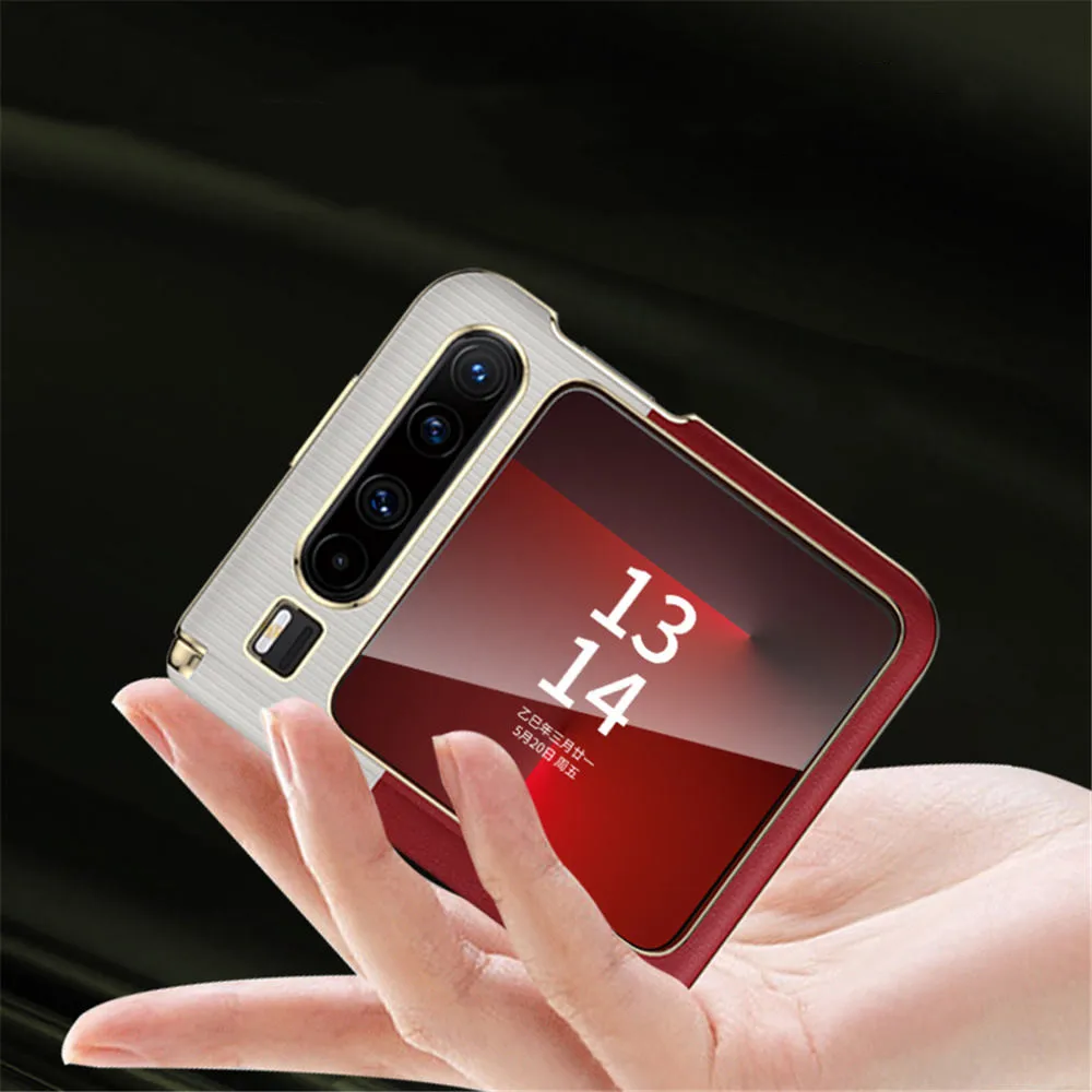 เคสบานพับแม่เหล็กหนังวัวแท้สําหรับ Huawei Pura X Business Cover