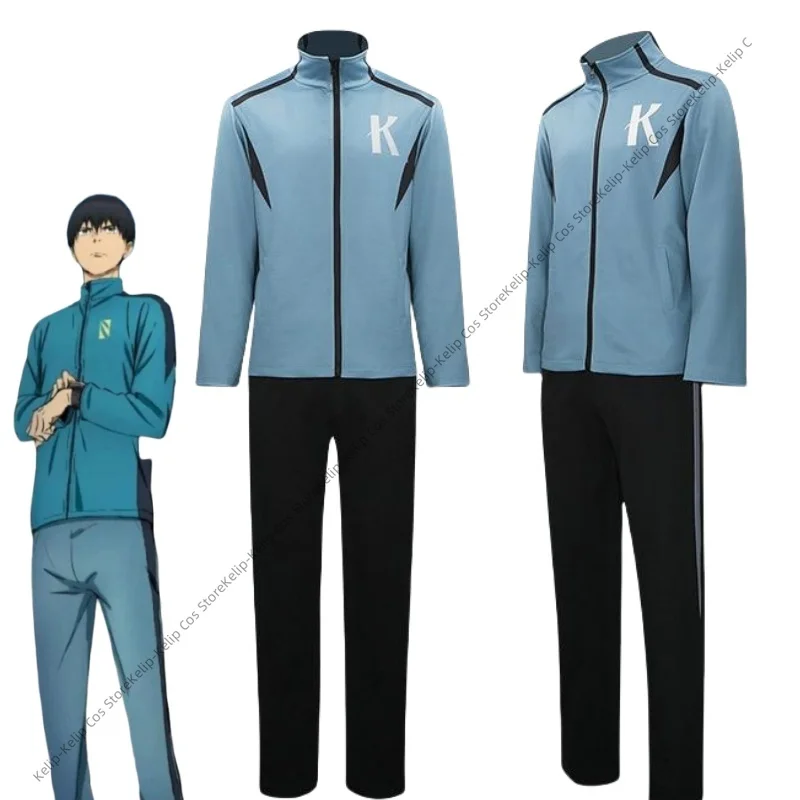 

Anime Run with the Wind Cosplay Kiyose Haiji Kurahara Kakeru Blue Coat Black Pant Sport Suit Men Clothes Halloween Customized