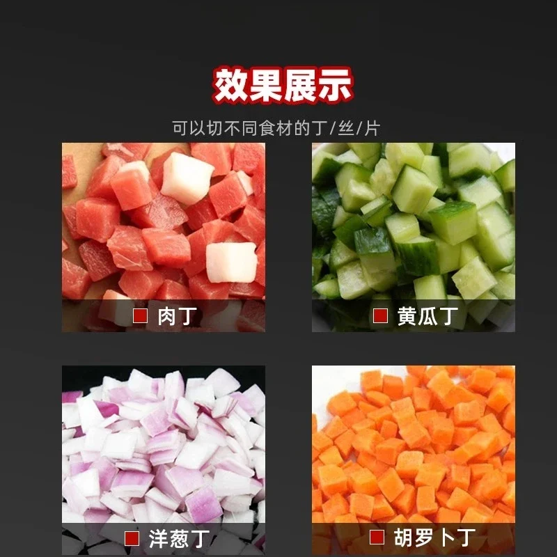 Commerciële bevroren vlees dobbelstenen machine 3D dobbelstenen machine vlees granulator centrifugaal vlees cutter bamboescheuten dobbelstenen machine