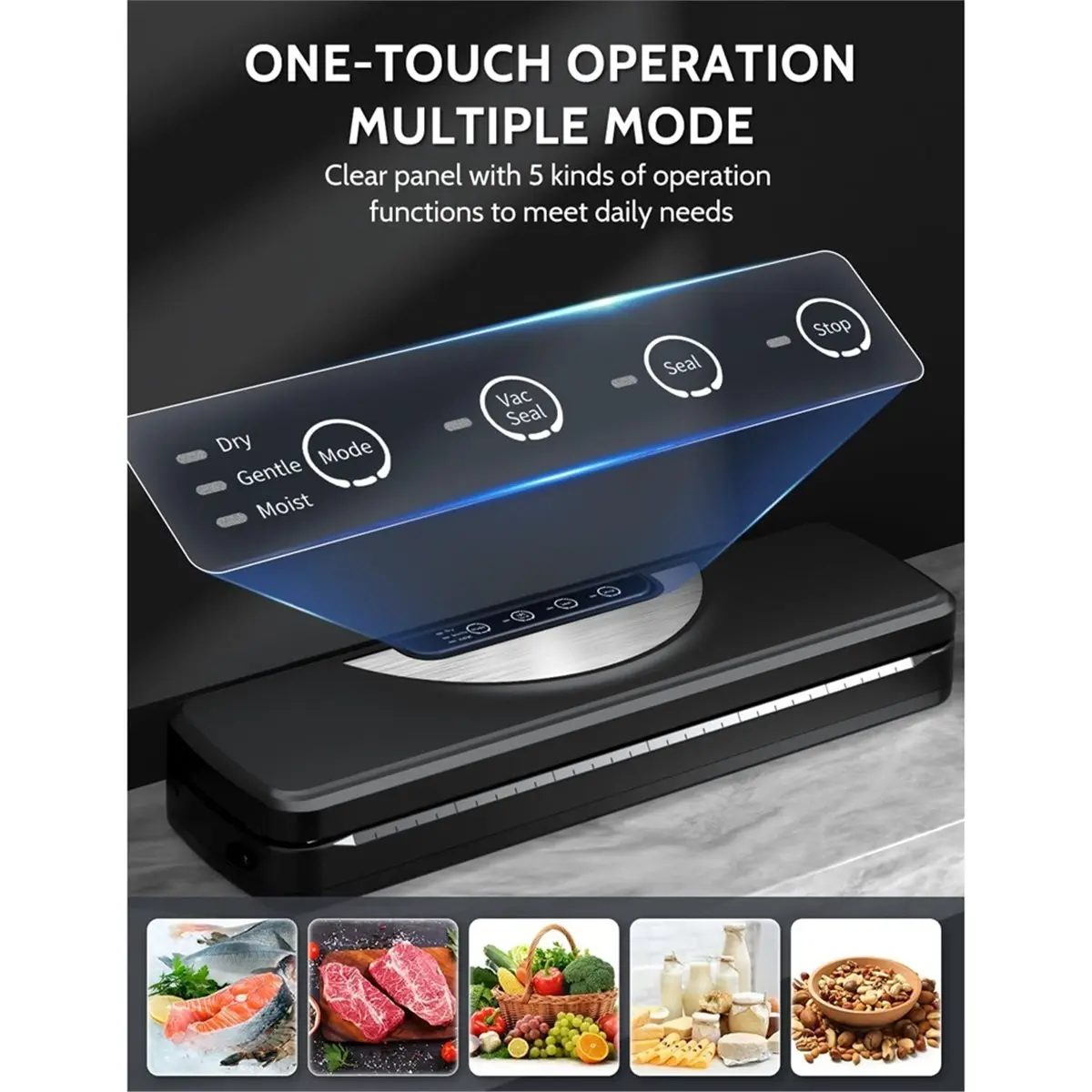 PROMOTION~ Vacuum Sealer Machine Automatic Food Vacuum Sealer with Built-in Cutter Multi-Functional Vac Packing Machine EU Plug