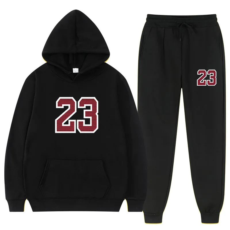 

Men Tracksuit 2 Pieces Sets Hooded Sweatshirt +Drawstring Pants Male Hoodies Running Sportswear Men Women Autumn Sportwear Set