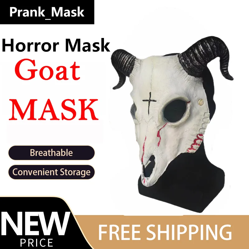 Horror goat mask Halloween horror mask face mask prom party video shooting cosplay goat dress up props