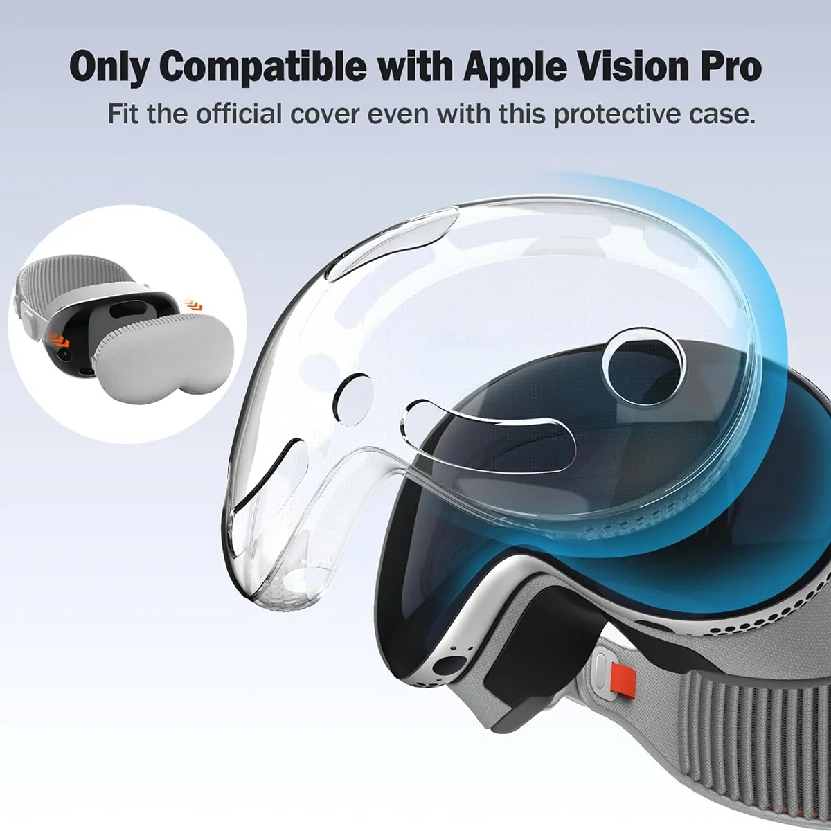 เคส TPU ใช้ร่วมกับ Apple Vision Pro ฝาครอบป้องกันสำหรับชุดหูฟัง Vision Pro VR 2024อุปกรณ์เสริมพอดีกับรูอากาศที่สมบูรณ์แบบ